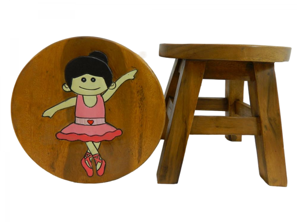 Childrens Wooden Stool - Ballerina